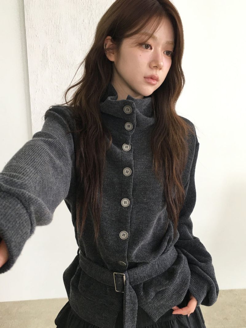 Vent loose high cardigan