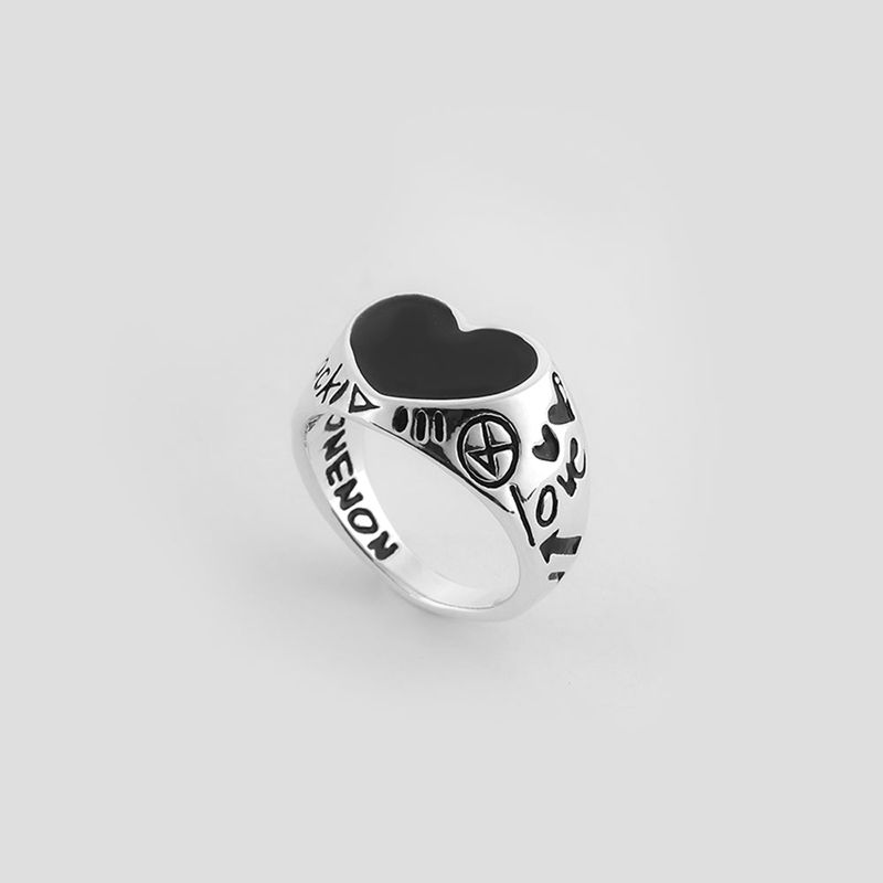 BLACK LOVE RNG SILVER925 (DOODLE)