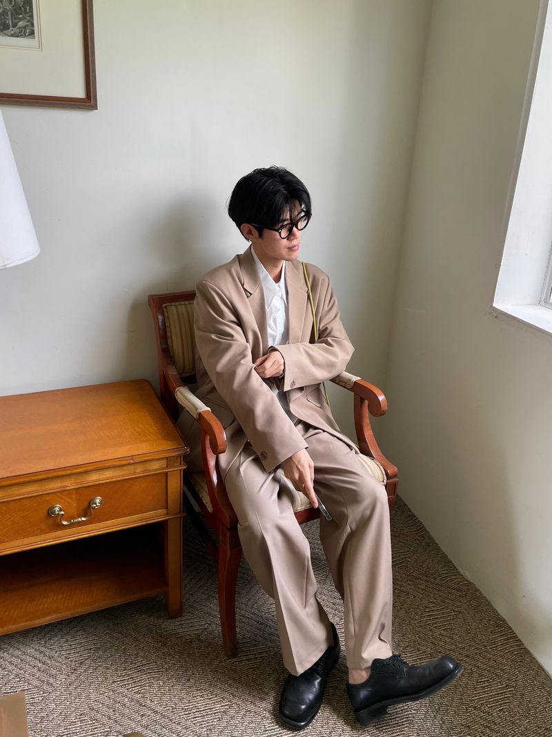 Autumn mute set up wide pants