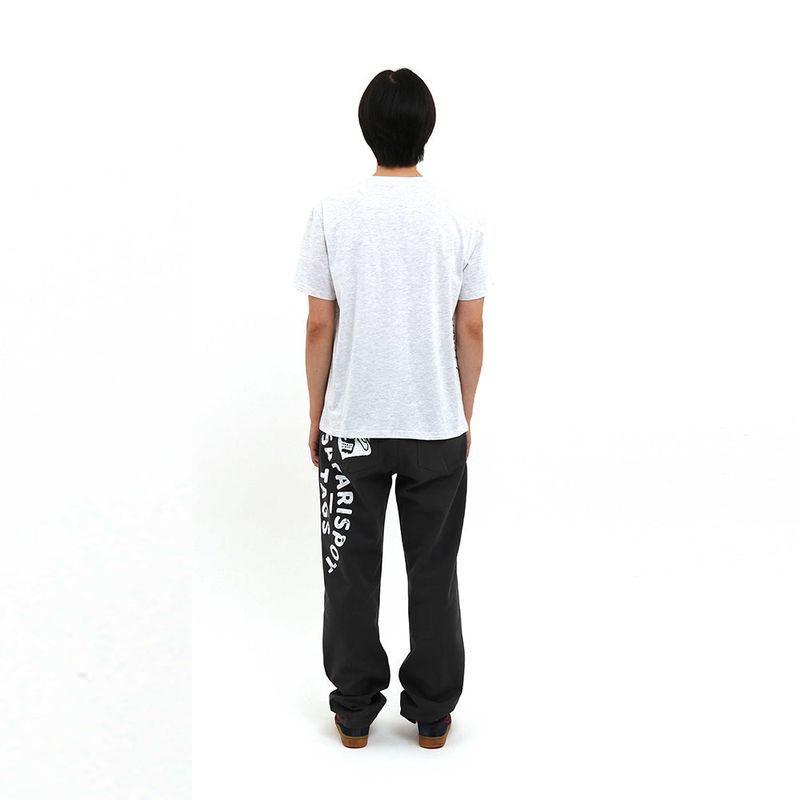MULTI SKULL STRAIGHT COTTON PANTS (CHARCOAL)