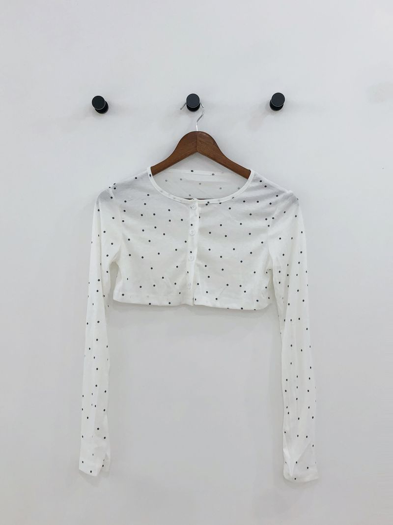 Dot Ribbon Top & Cardigan