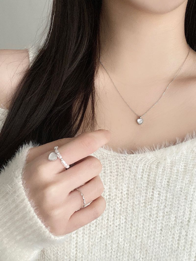 Shining Heart Layered Ring Set