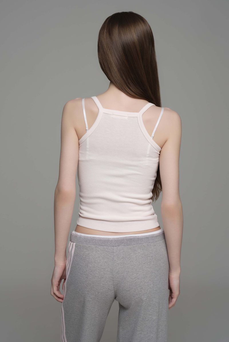 Basic fit layer sleeveless top, Pink