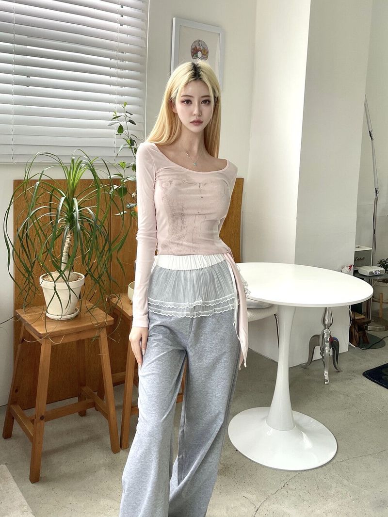 1468. Ballet printing ribbon T (2color)