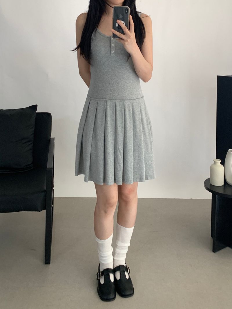 Pedro pleated sleeveless dress