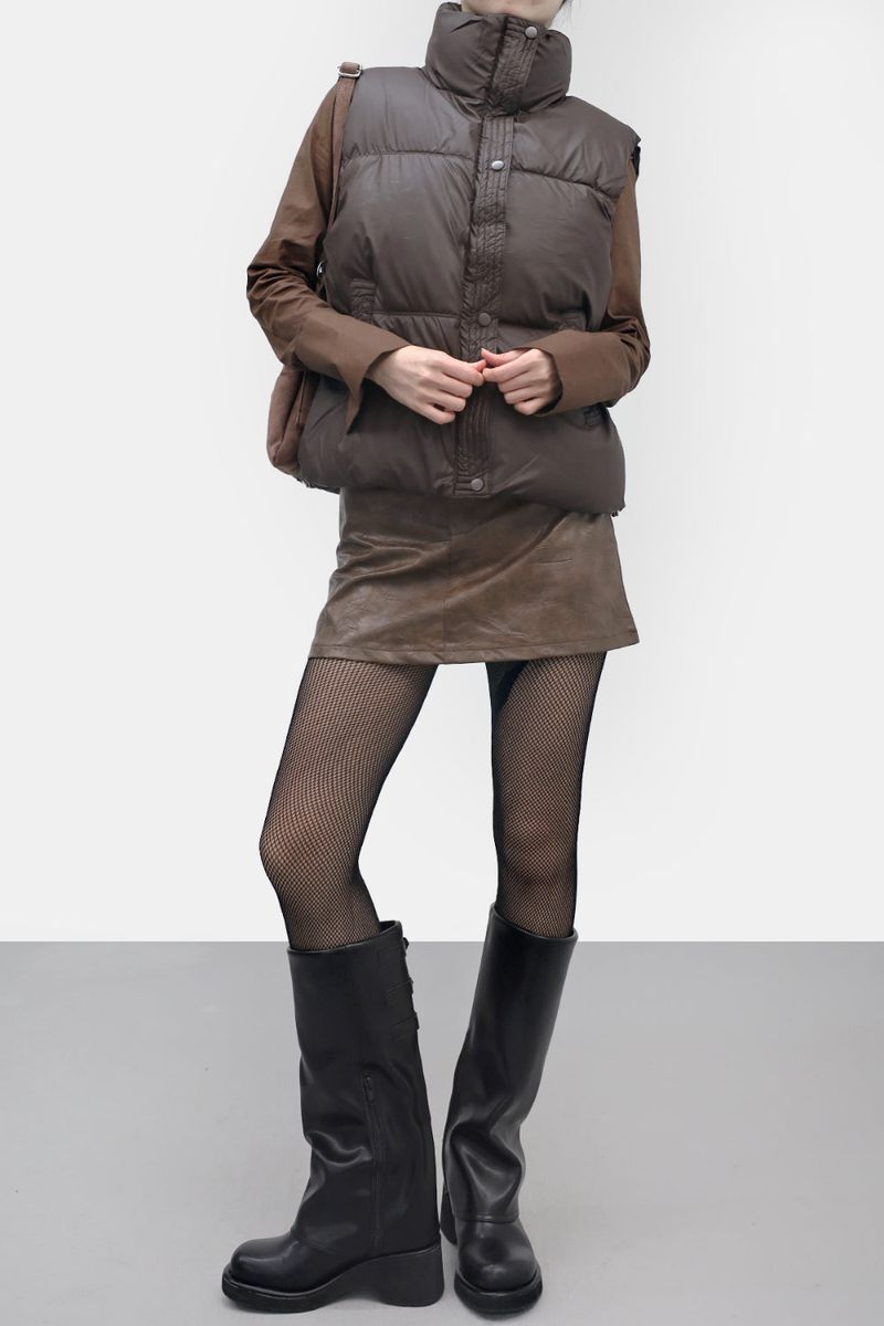 Jeno, high neck vest padded jacket.