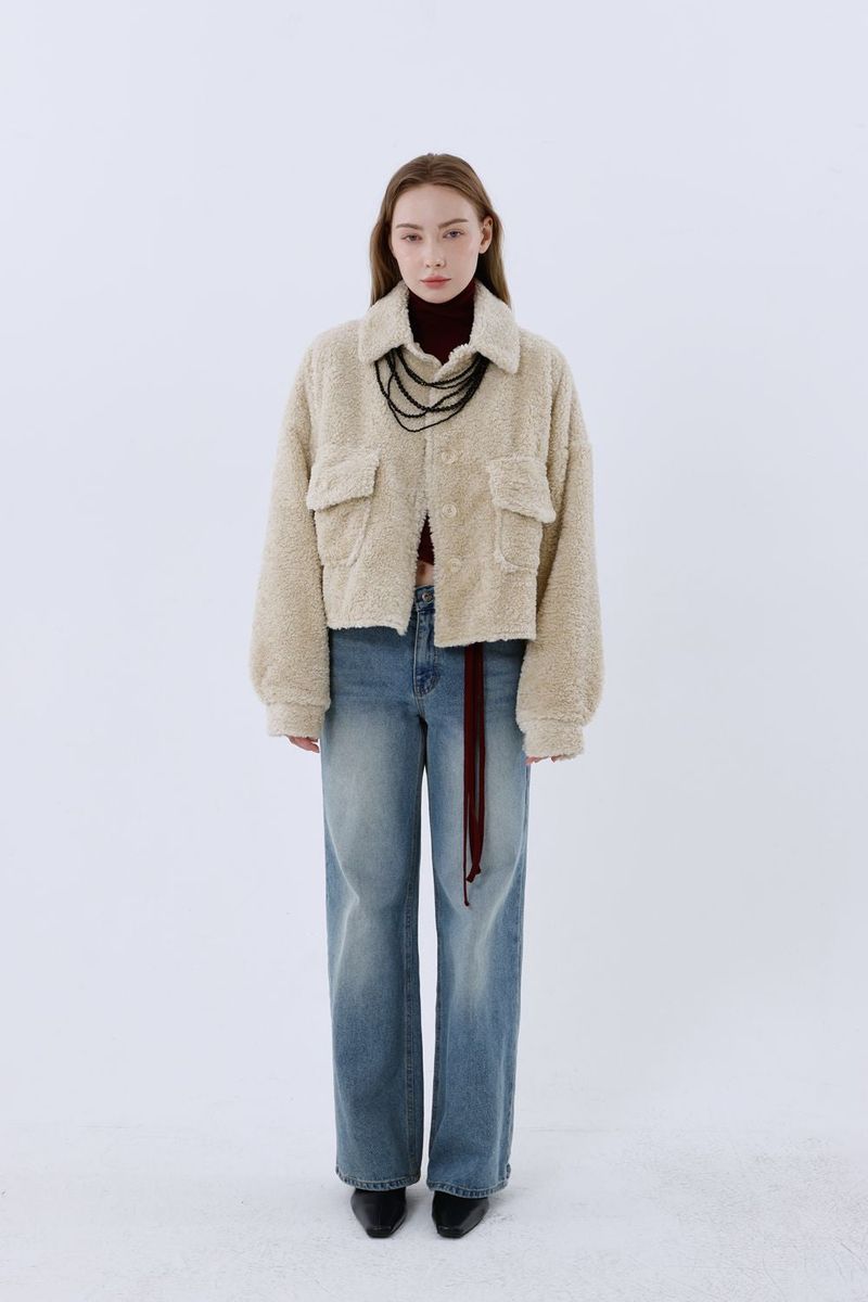 SHEARLING POCKET COAT_BEIGE