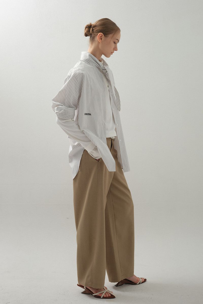 Barrel Line Pants_Beige