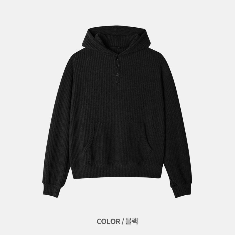Henley neck crop hoodie