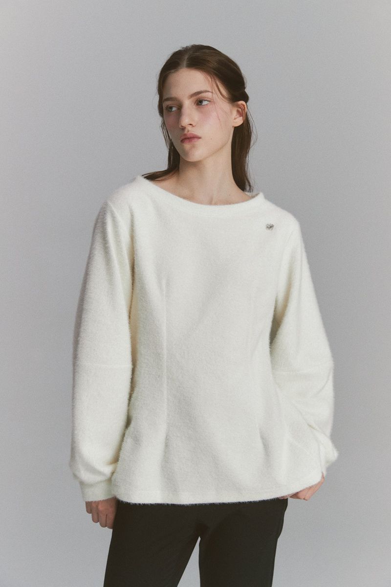 Angora Flare Sweatshirt Ivory