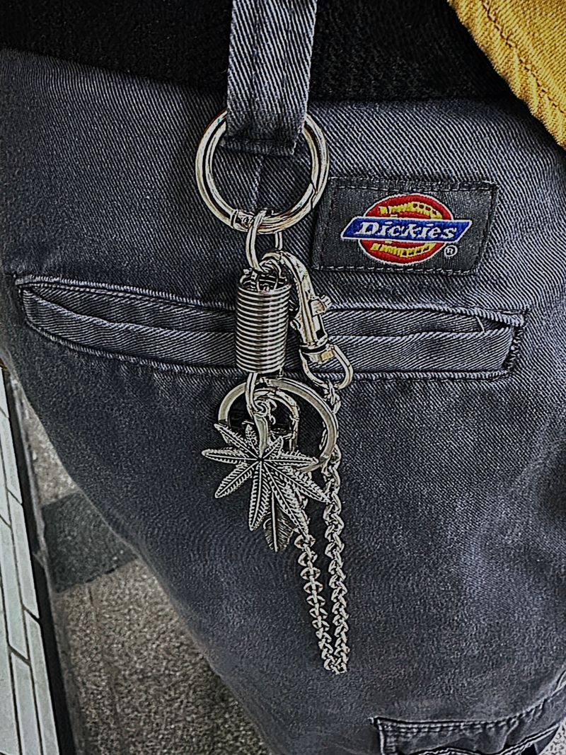 Weed Charm Hook Layered Keychain