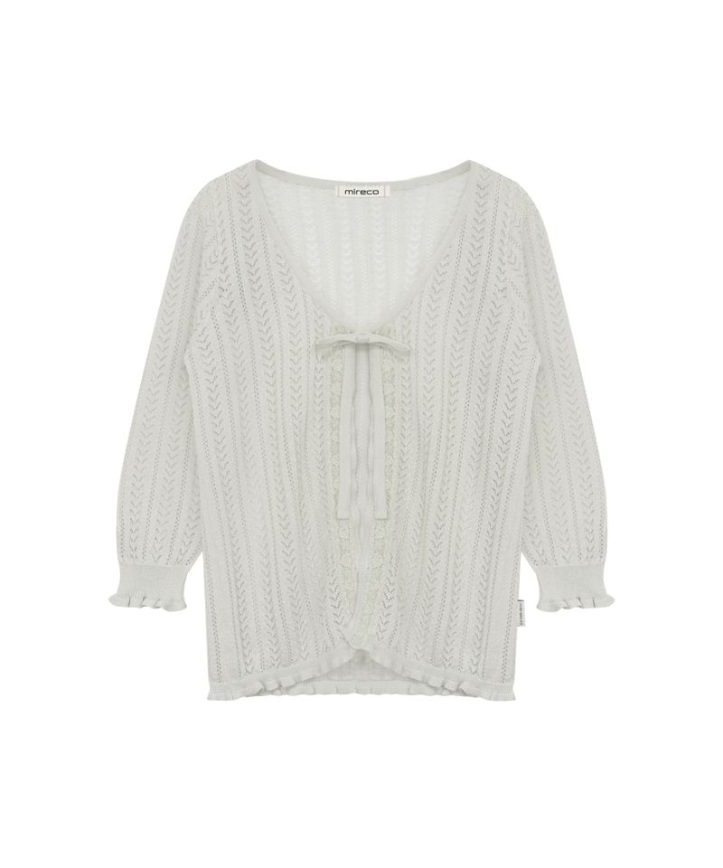 3/4 LACE KNIT CARDIGAN MISTY MINT