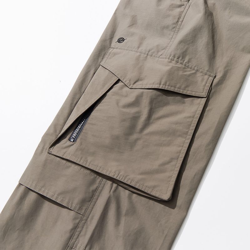 Nylon RIB Ventilation Cargo Pants - BEIGE