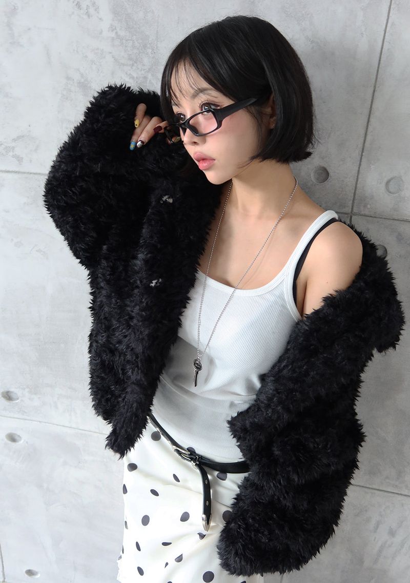 Shoko soft collar fur jacket
