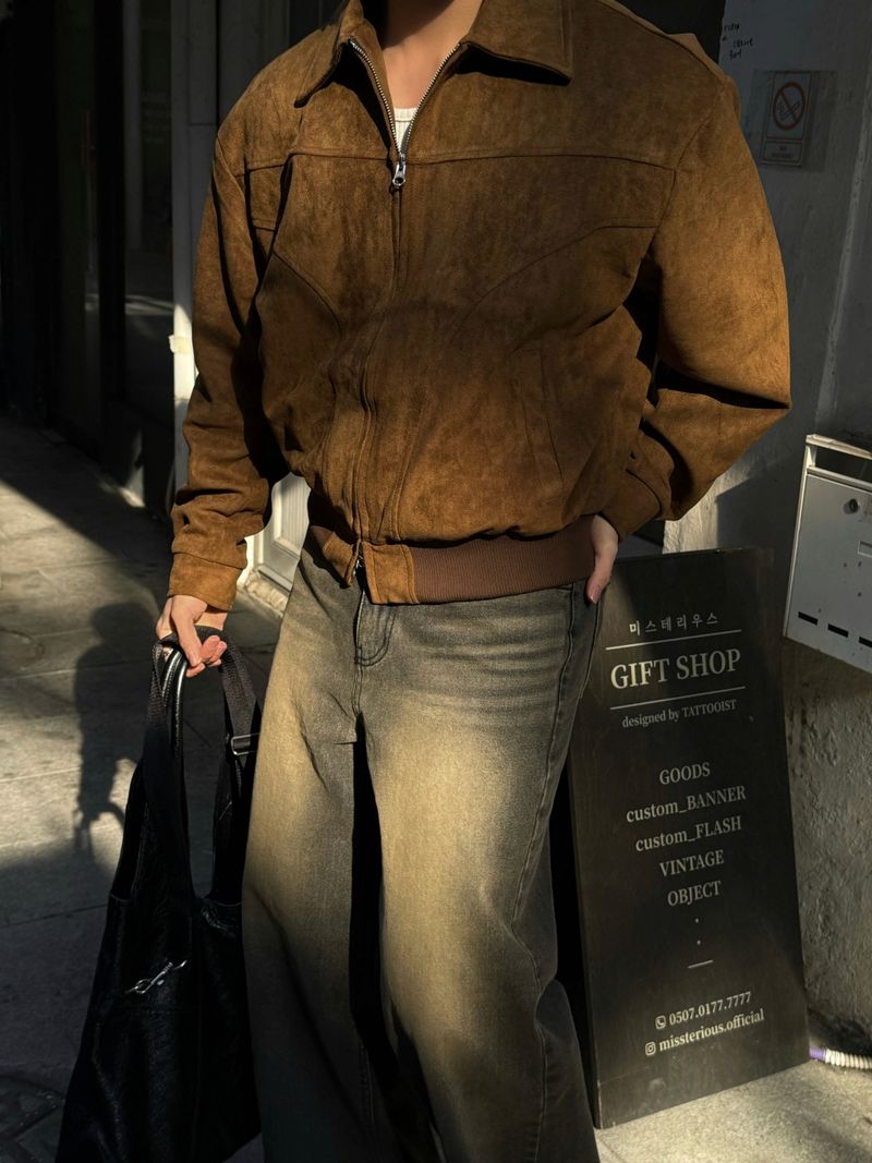 Sage suede jacket
