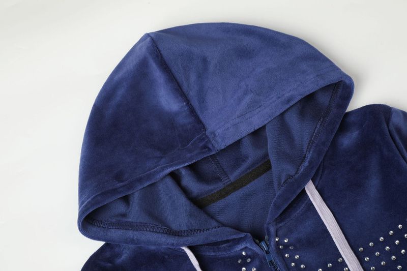 Selene Stud Velour Hoodie ZIp-up