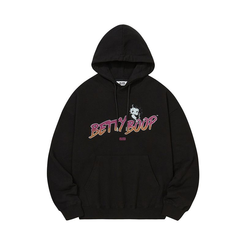 [ULKIN X BETTYBOOP] Glamour Graphic Hoodie_Black