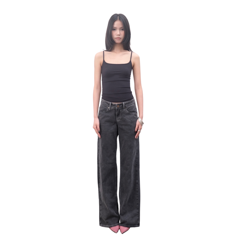 Tiberinus City（ティベリヌス シティー）の「Tiberinus - Lily Jeans - Low-Rise Straight-Leg Jeans - Mouse Grey - 23 cm Rise - 23.5 cm Leg Opening（Pants）」