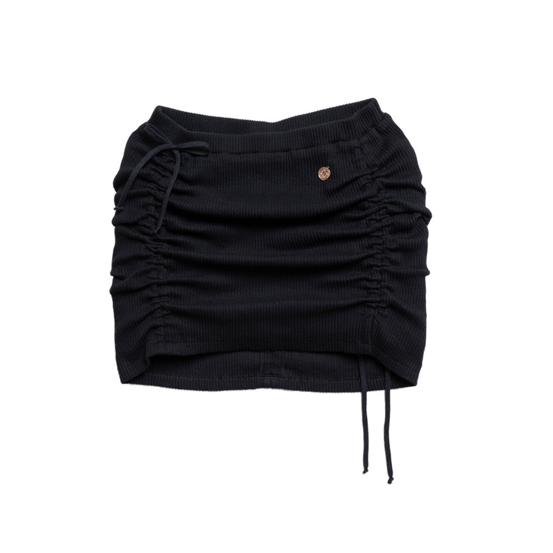 Don't Ask My Plan (DAMP)(ドントアスクマイプラン)の「SHIRRING STRING SKIRT BLACK(Skirts)」