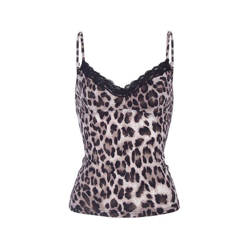 ANOTHERA（アナザーエー）の「LEOPARD LACE SLEEVELESS_Brown（Tops）」