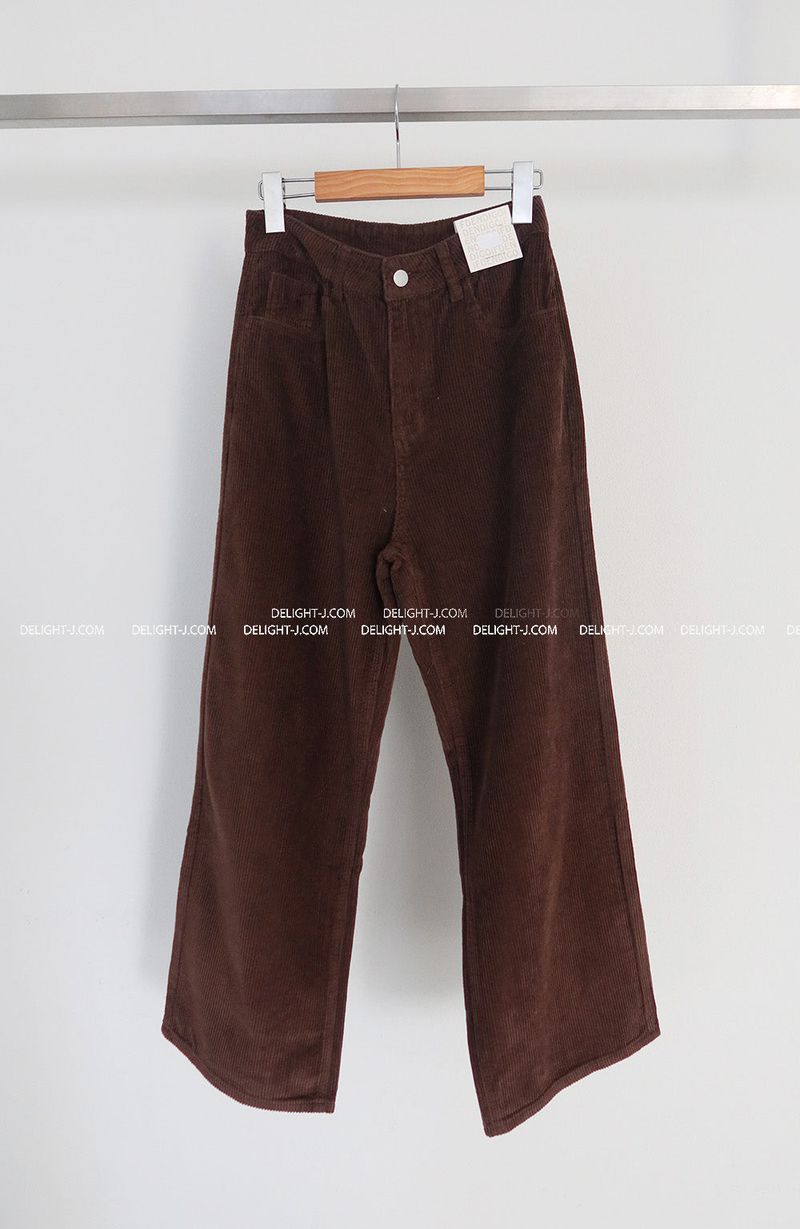 Corduroy long wide pants