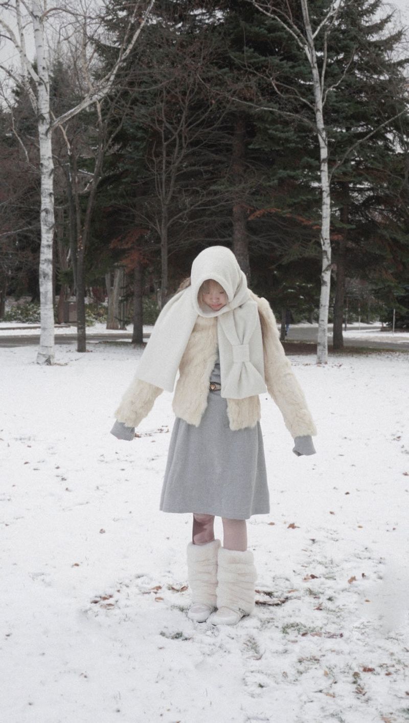 Ribbon Muffler_Fairy ivory