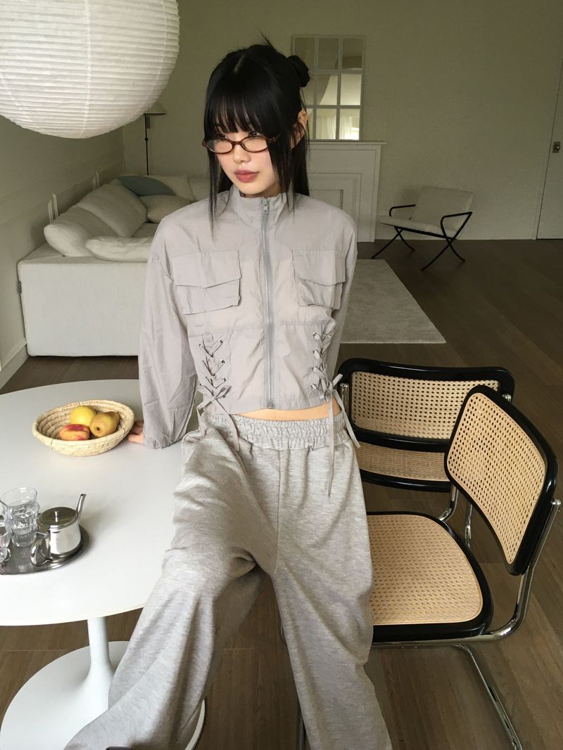 Cult Nylon Strap Corset Cropped Windbreaker
