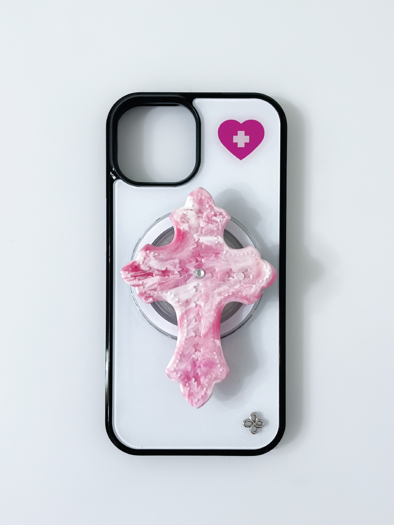 [Glass] Cross Heart Case (Mag safe)