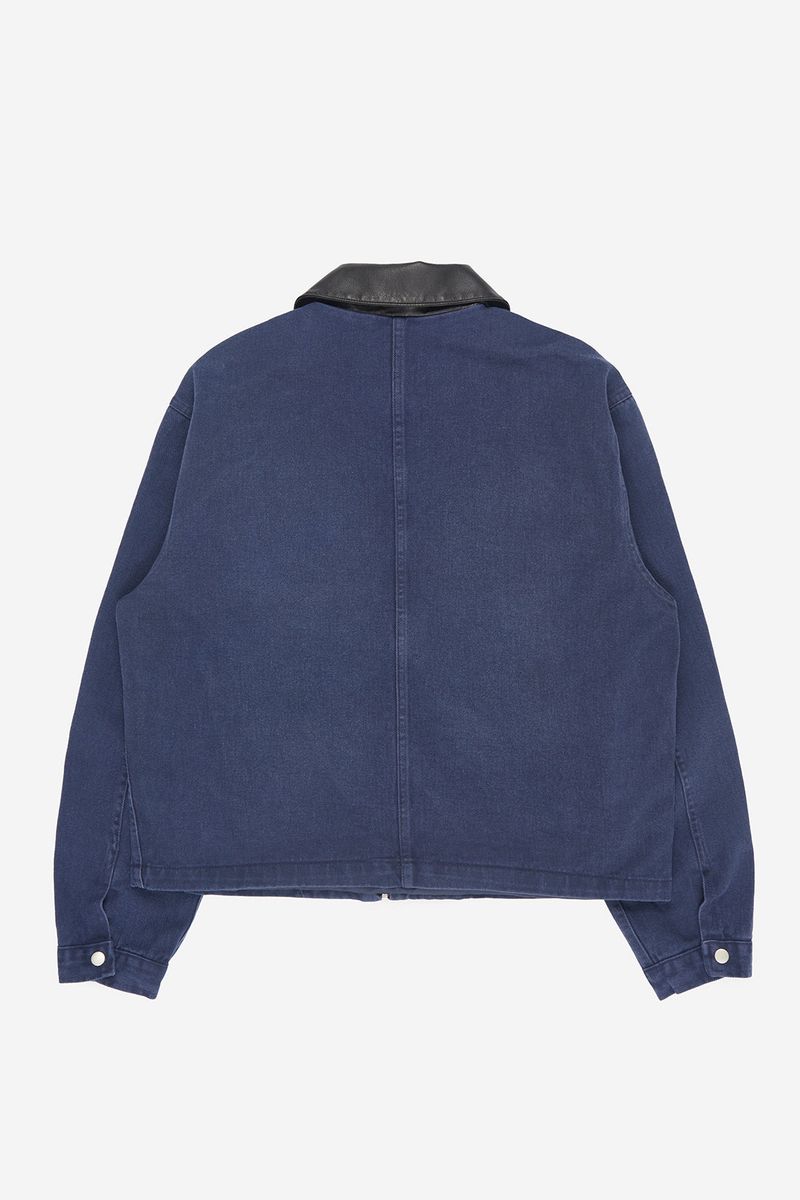 Spencer leather collar vintage work jumper