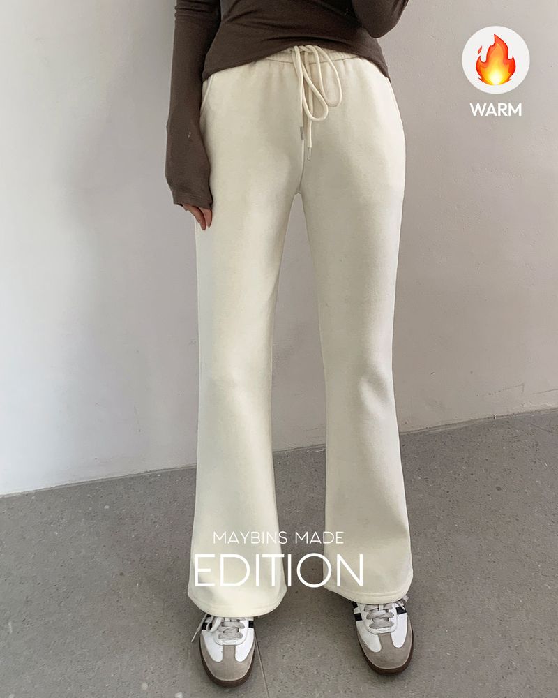[MADE] Bareun bootscut fleeced-lined banding pants