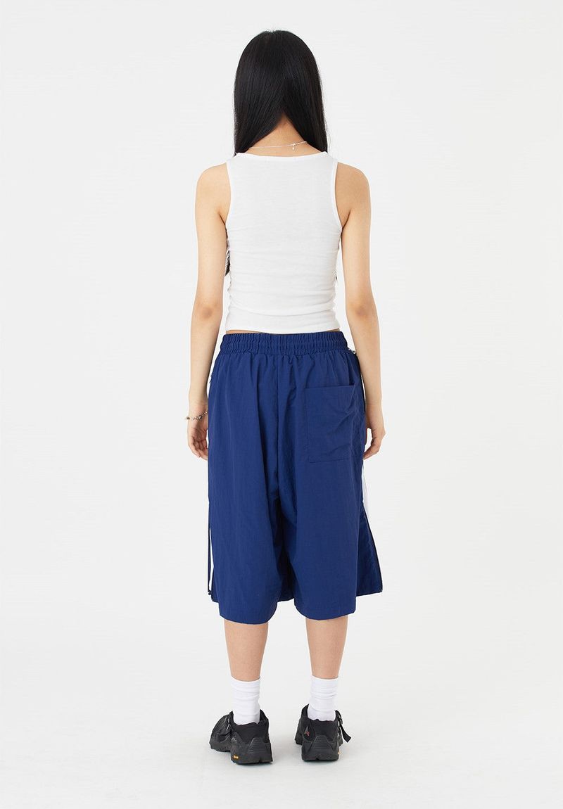 Side seam zip-up bermuda half pants