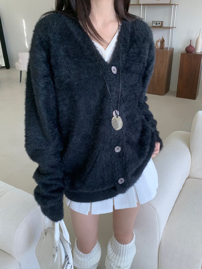 [UNISEX] Cloud Soft Angora Basic Cardigan(6color)