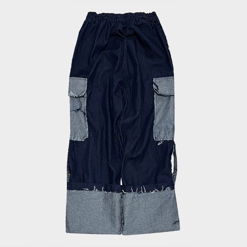 grunge roll-up denim pants_blue