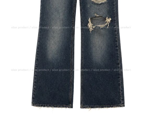 Tiu Damaged Bootcut Denim Pants