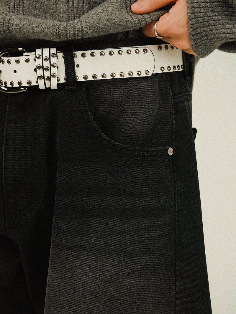 MA DAY Straight Curved Denim Pants