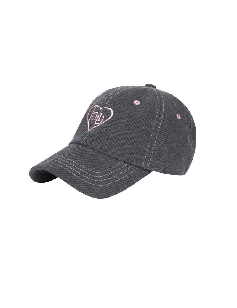 HEART SYMBOL BALL CAP (CHARCOAL)
