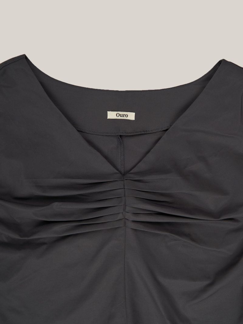 PINTUCK POINT BLOUSE [ CHARCOAL ]
