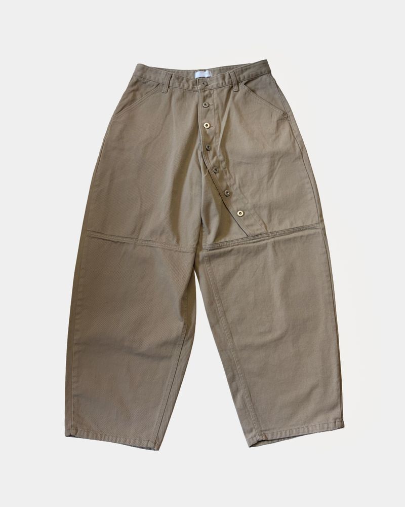 Slant Button Denim Pants