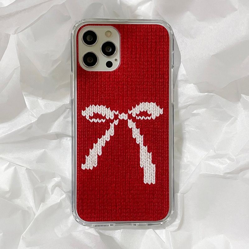 DELPHIN(デルフィン)の「RIBBON KNIT HARD JELL CASE _RED(Smartphone Accessories)」