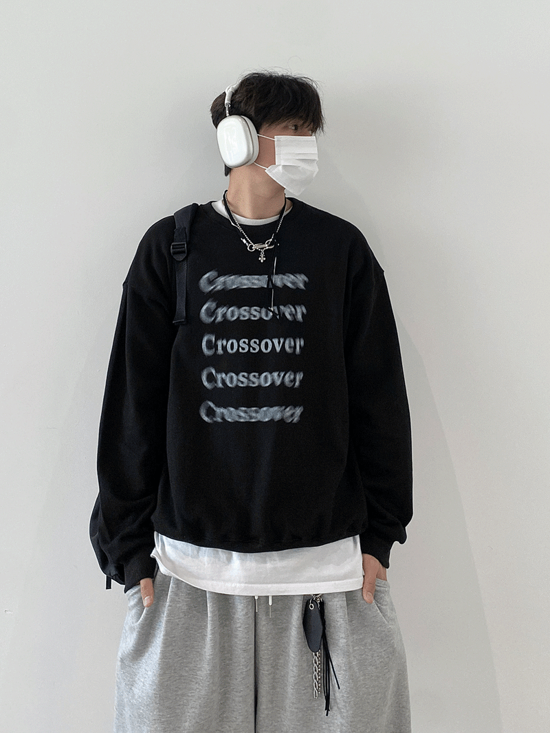SSROOM（エスエスルーム）の「a cross-over lettering sweatshirt (3color)（Tops）」