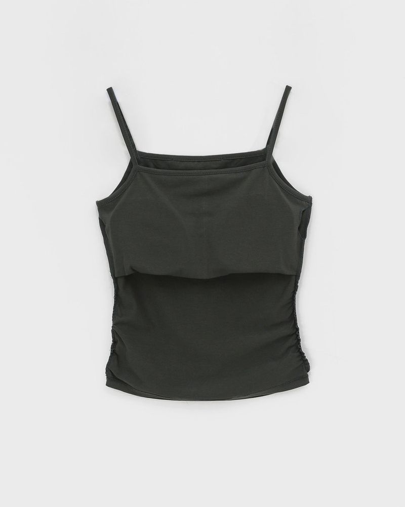 [MADE] Easy Shirring Tank Top With Built-in Cap