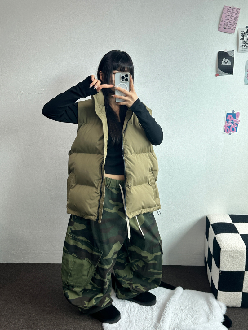 BIG WIDE OVER PADDING VEST🧡💛🖤 - 3 COLORS
