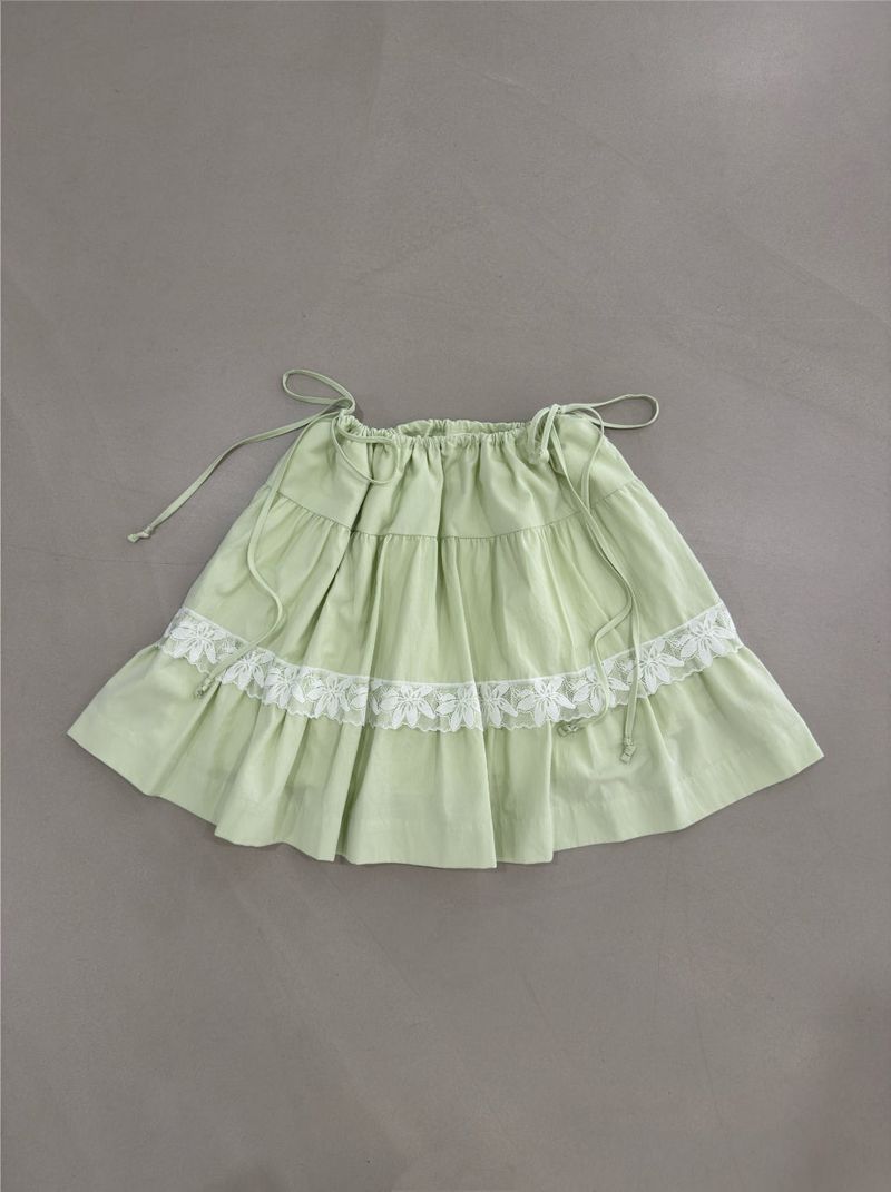 portraitseoul（ポートレイソウル）の「Double Drawstring Tiered Skirt (Bio-washed)（Skirts）」