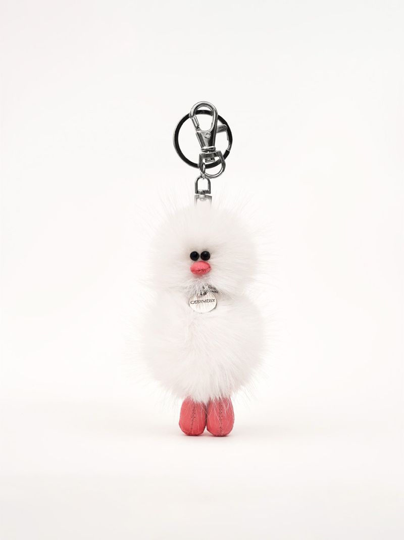 Cosymosy Mini Bird Keyring - White