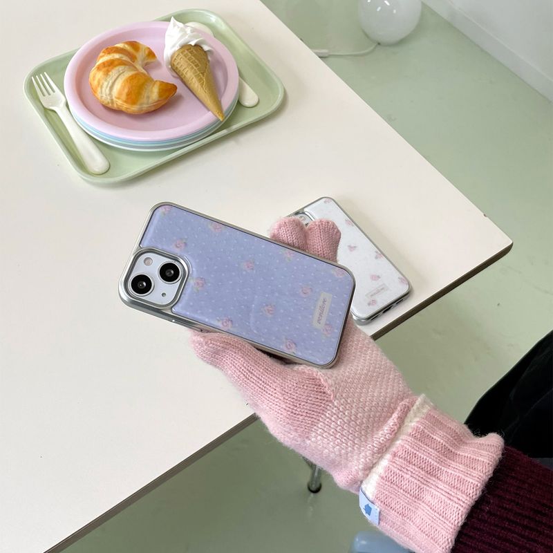 [MADE][Glass Silver Bumper Case] Soft Angora Knit Case