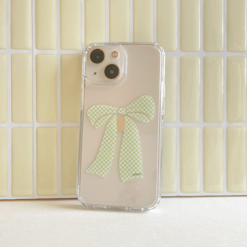 ofmoi（オブモイ）の「greenery check clear jellhard phone case（Smartphone Accessories）」