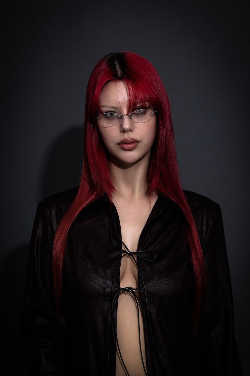 MAXI LEATHER SHIRT #WINE