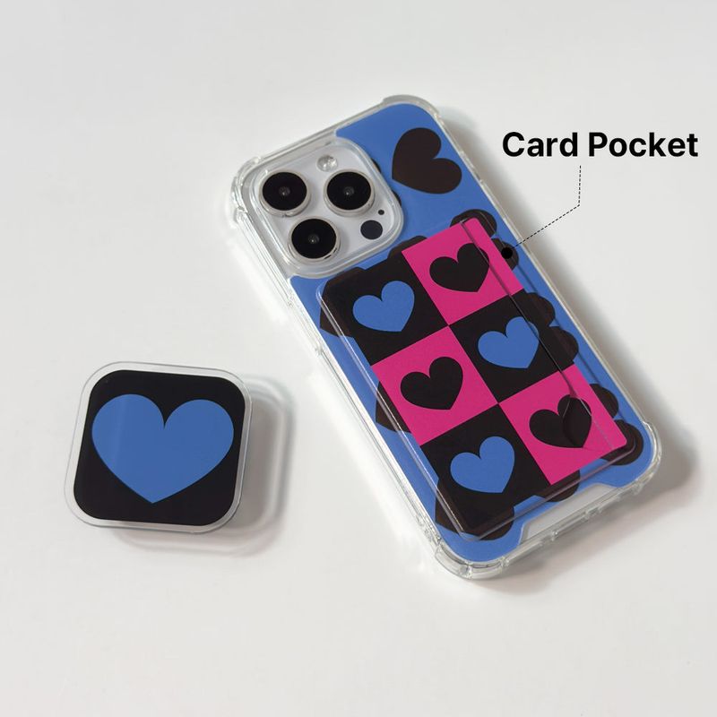 Heart Pattern Blue (Card Pocket Case)