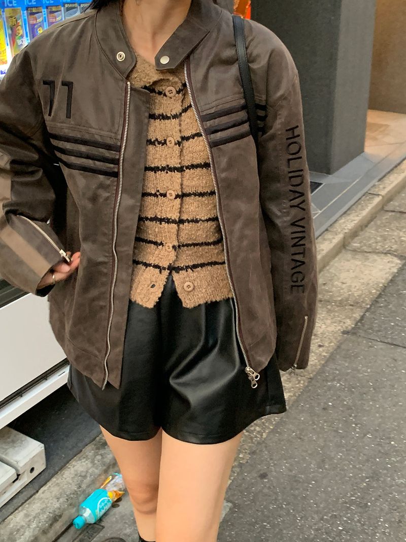 Clang wool striped cardigan