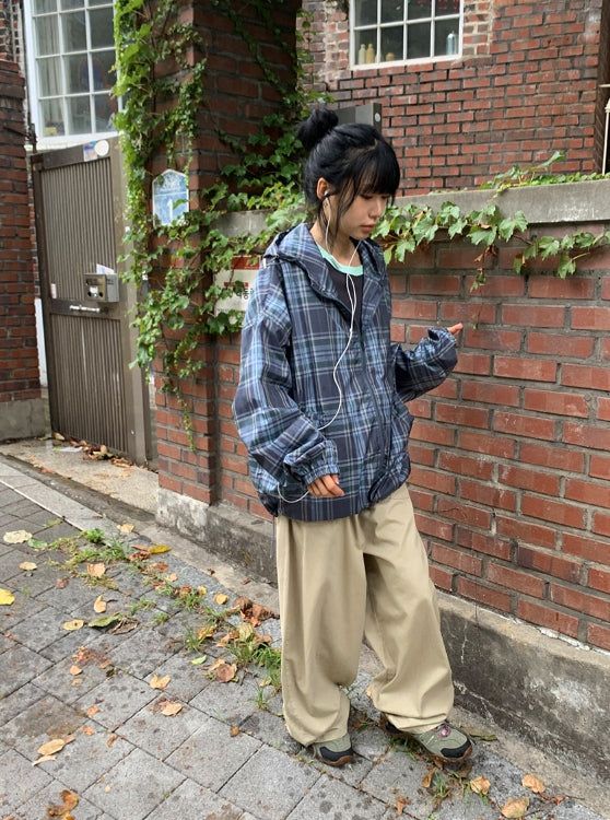 [unisex] Silphyd Over Fit Check Windbreaker Jacket